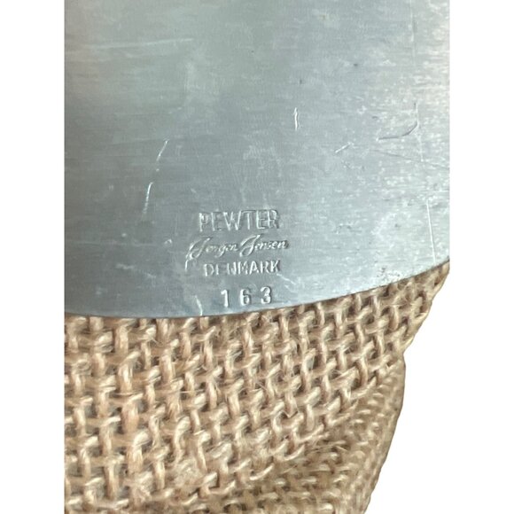 Vintage Jorgen Jensen Denmark Pewter Pendant Necklace Modernist Hieroglyphic 163 - Picture 3 of 4